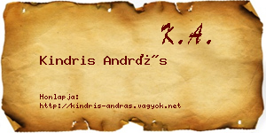 Kindris András névjegykártya