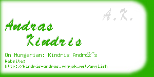 andras kindris business card